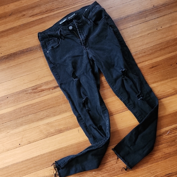 GAP Denim - GAP Black "ROCKSTAR" Distressed Jeans